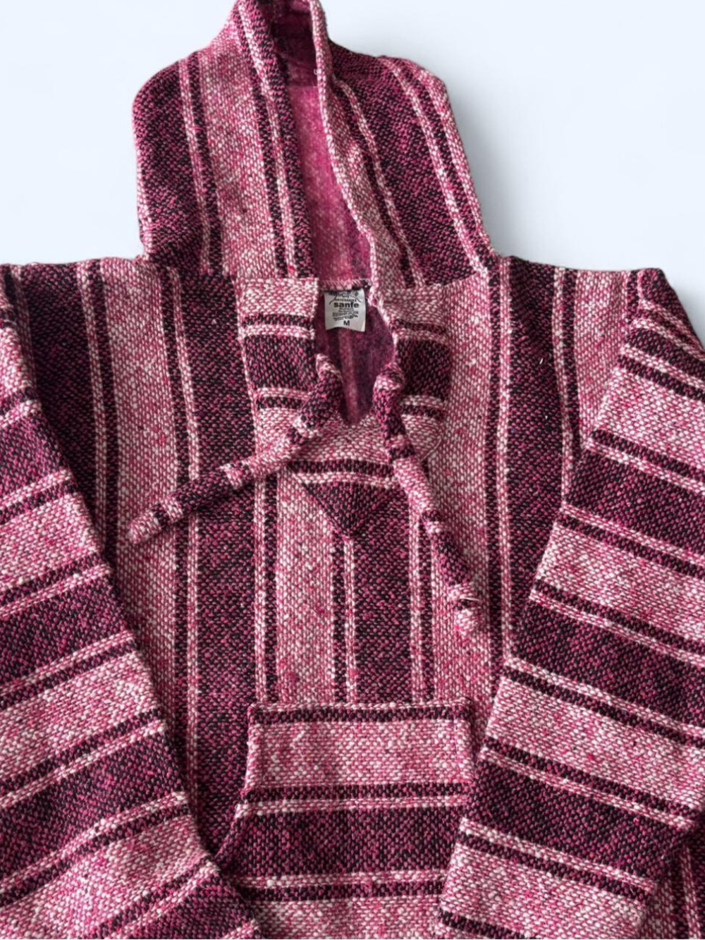 Pink and Burgundy Striped Baja Hoodie